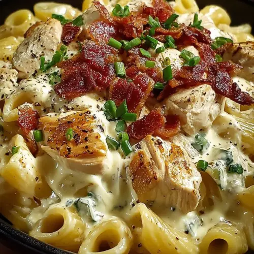 Creamy Chicken Bacon Ranch Delight with crispy bacon and tender chicken