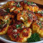 Crispy roasted cauliflower served as a healthy dish