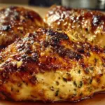 Delicious easy baked chicken served with herbs and spices
