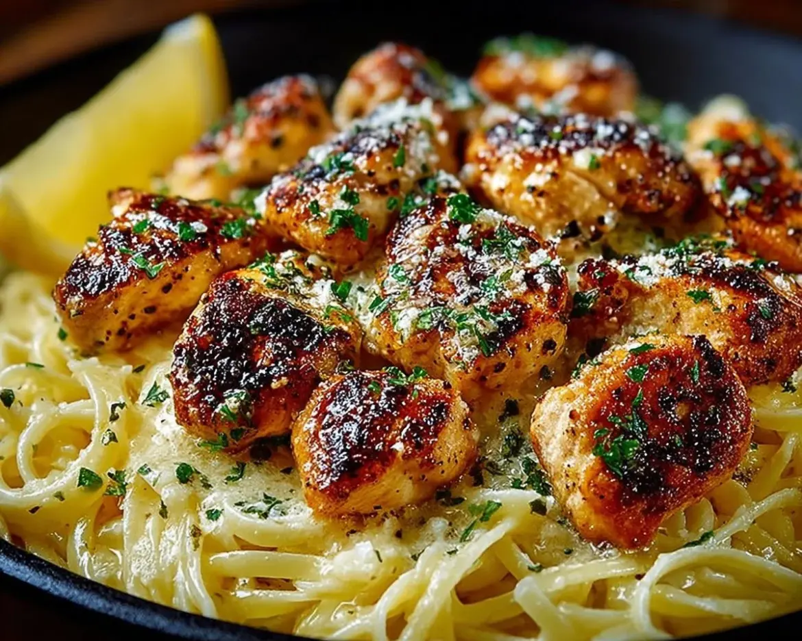 Delicious Garlic Butter Chicken with Lemon Parmesan Pasta