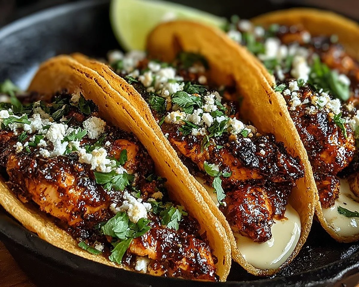Garlic Butter Honey BBQ Chicken Tacos