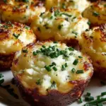 Delicious Garlic Chive Mashed Potato Puffins on a plate