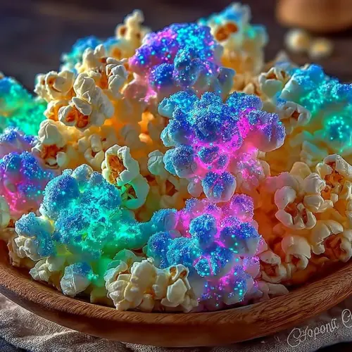 Glow-in-the-Dark Candy Popcorn Bombs with colorful candy coating