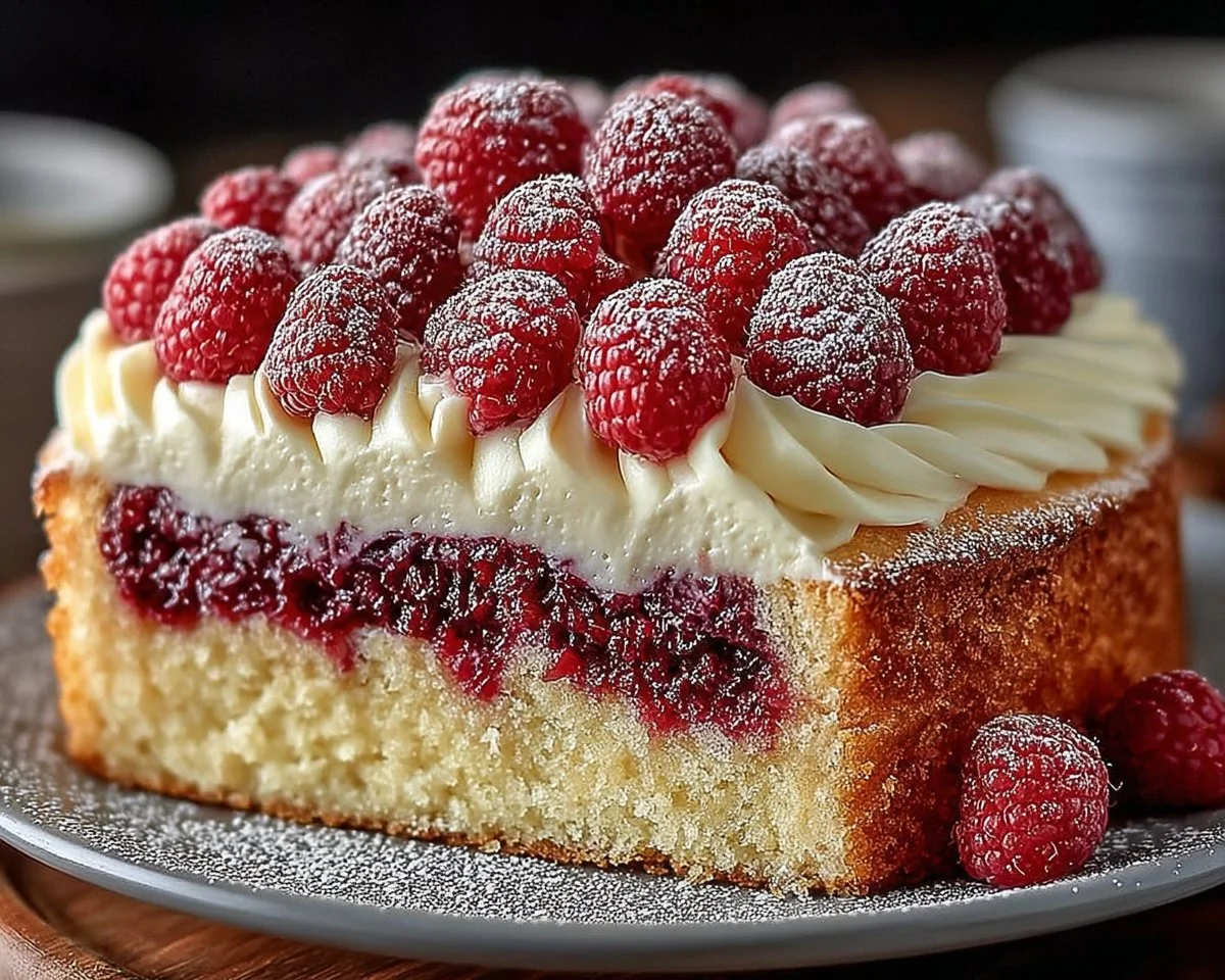 Heavenly White Chocolate Raspberry Cake