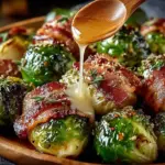 Honey-glazed roasted Brussels sprouts with crispy bacon