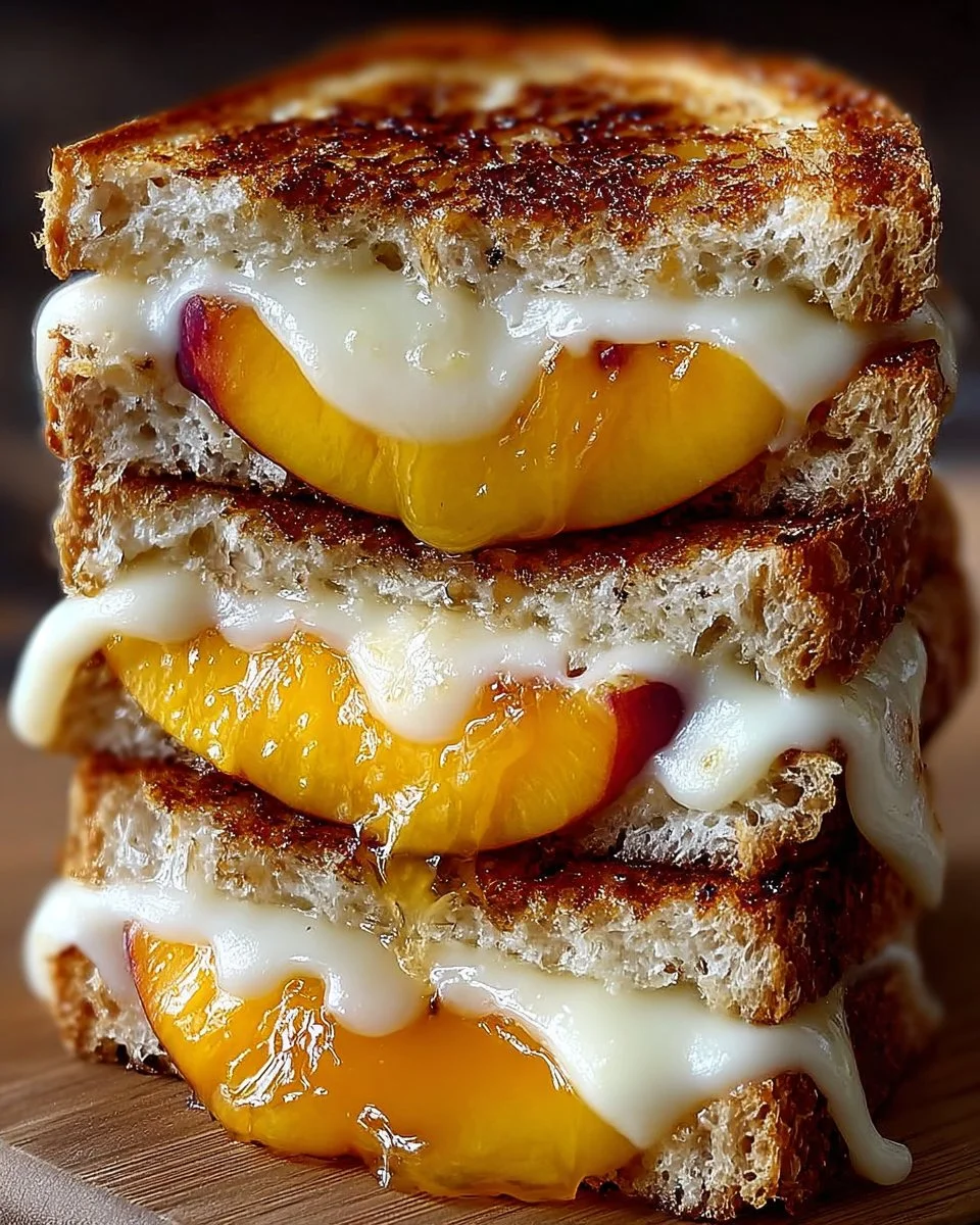 Honey Peach White Cheddar Grilled Cheese
