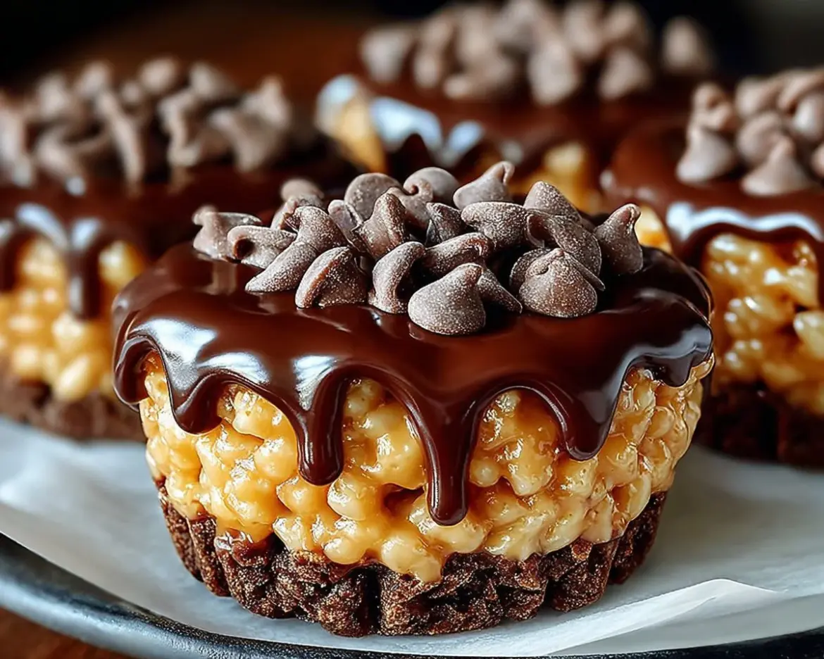 Irresistible chocolate peanut butter rice krispie cups dessert treat