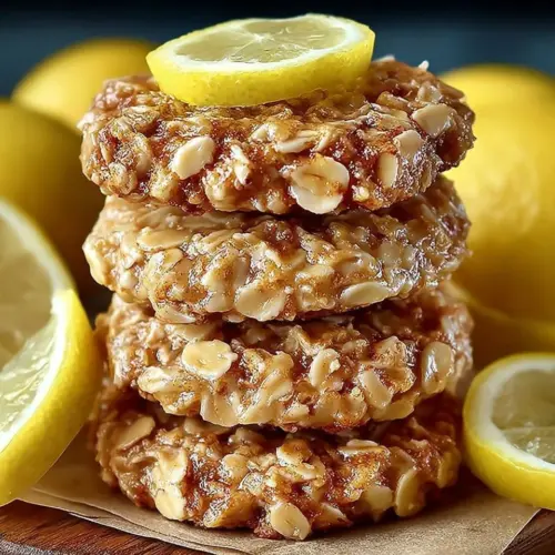 Plate of lemon oatmeal no-bake cookies ready to enjoy.
