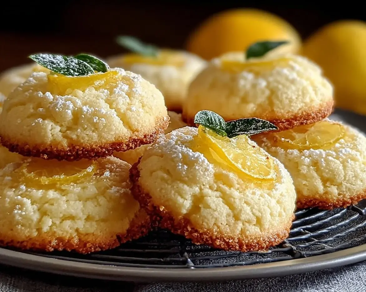 Lemon poundcake cookies with a zesty lemon glaze