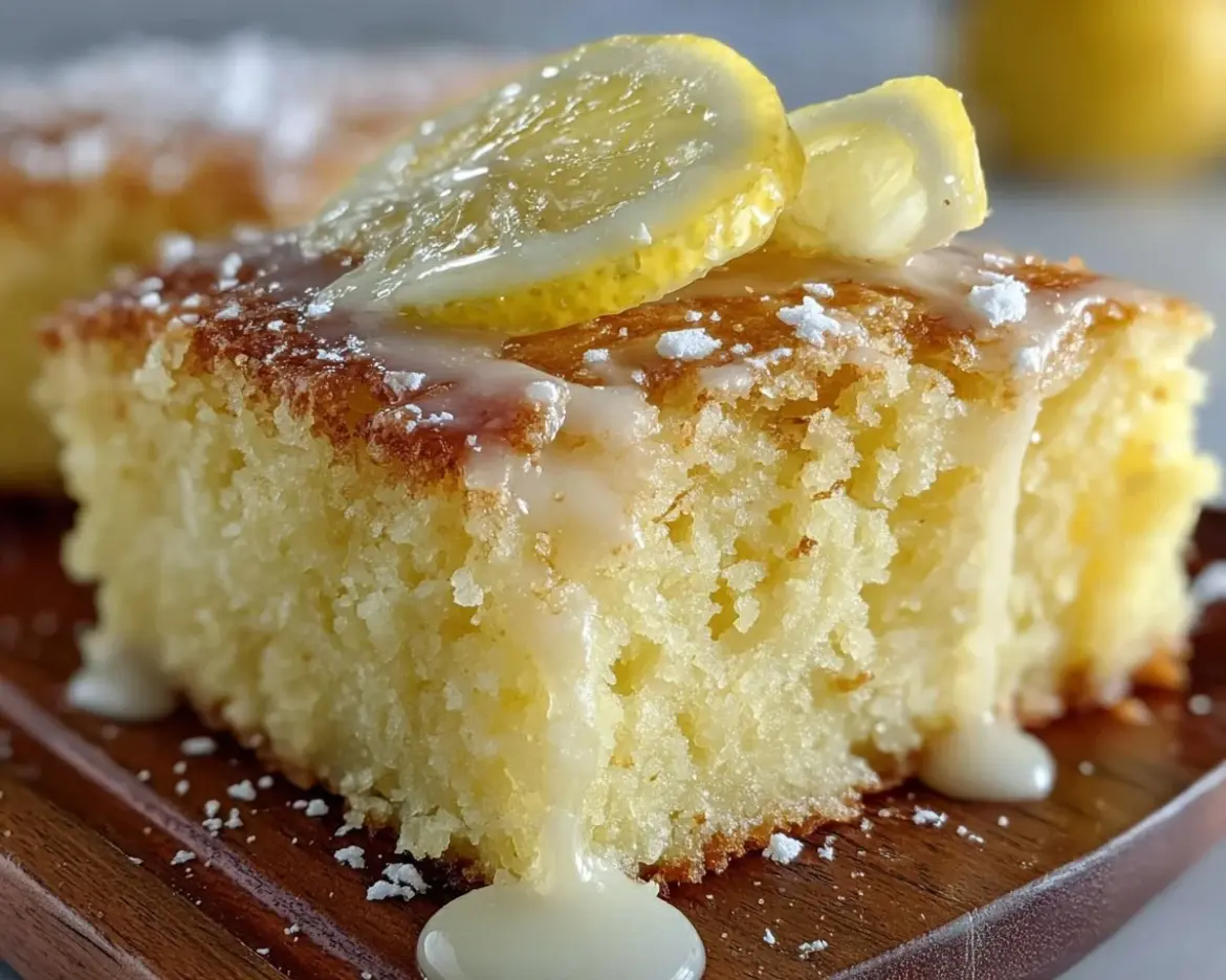 Deliciously moist and zesty lemon brownies on a plate