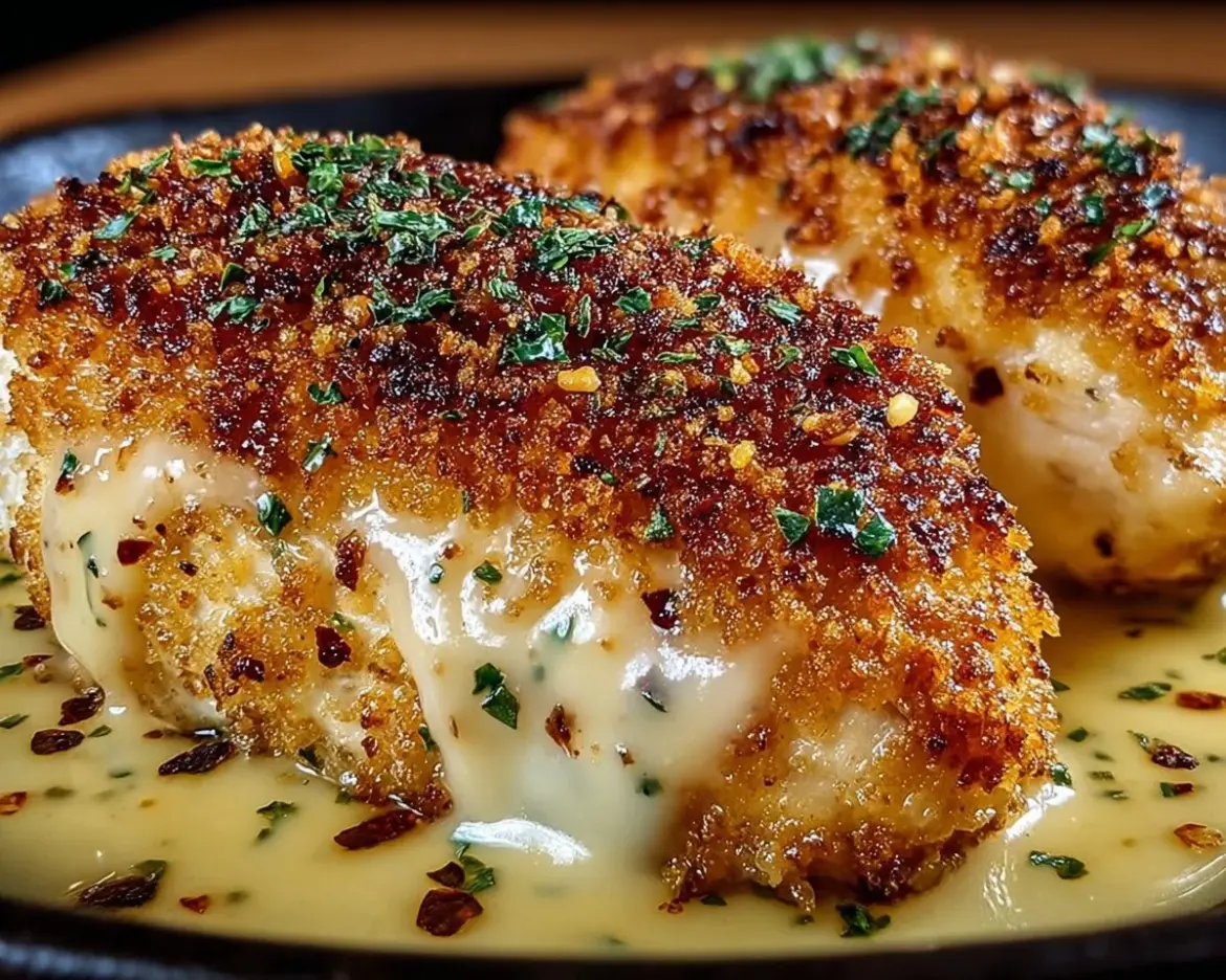 Parmesan Crusted Chicken from Longhorn Steakhouse served with sides.