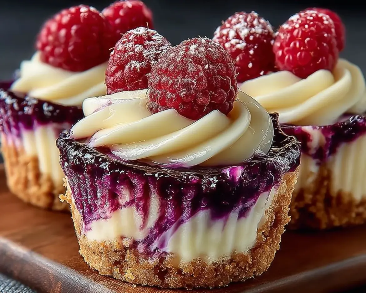 Delicious lemon raspberry swirl cheesecake cups served in elegant dessert cups.
