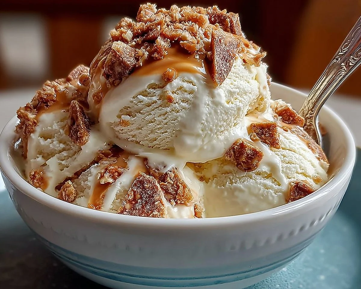 Malted Milk Toffee Crunch Ice Cream