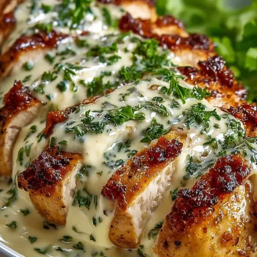 Delicious Melt In Your Mouth Caesar Chicken served with fresh ingredients