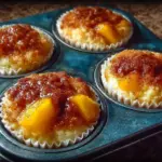 Mini peach cobblers baked to perfection with fresh peaches and a golden crust.
