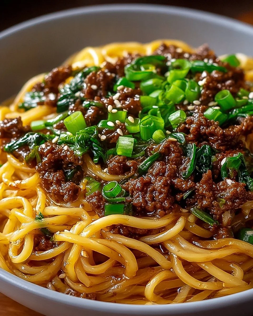 Mongolian Ground Beef Noodles