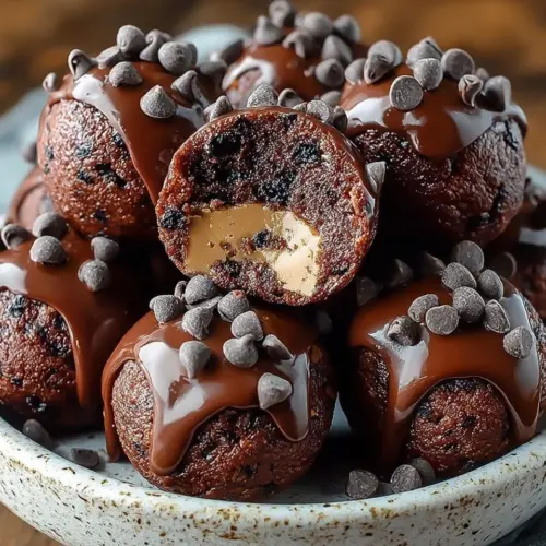 No-Bake Cottage Cheese Brownie Batter Protein Bites on a plate.