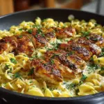 Delicious One-Pan Chicken served with Buttered Noodles