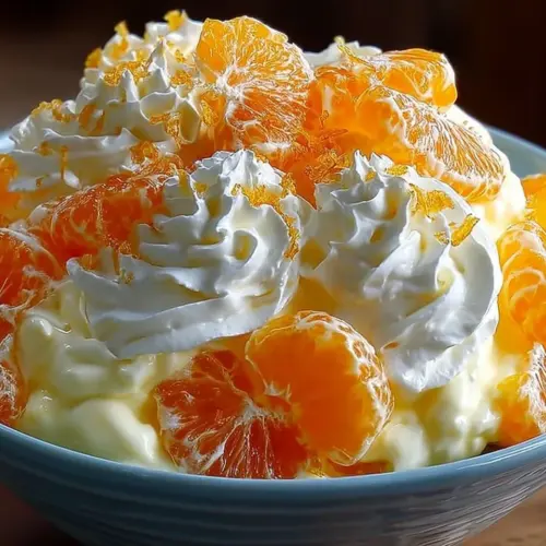 Orange Dreamsicle Salad with citrus fruits and creamy dressing