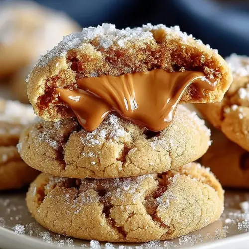 Delicious peanut butter stuffed cookies on a white plate