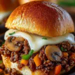 Philly cheese steak sloppy joes served with toppings on a plate