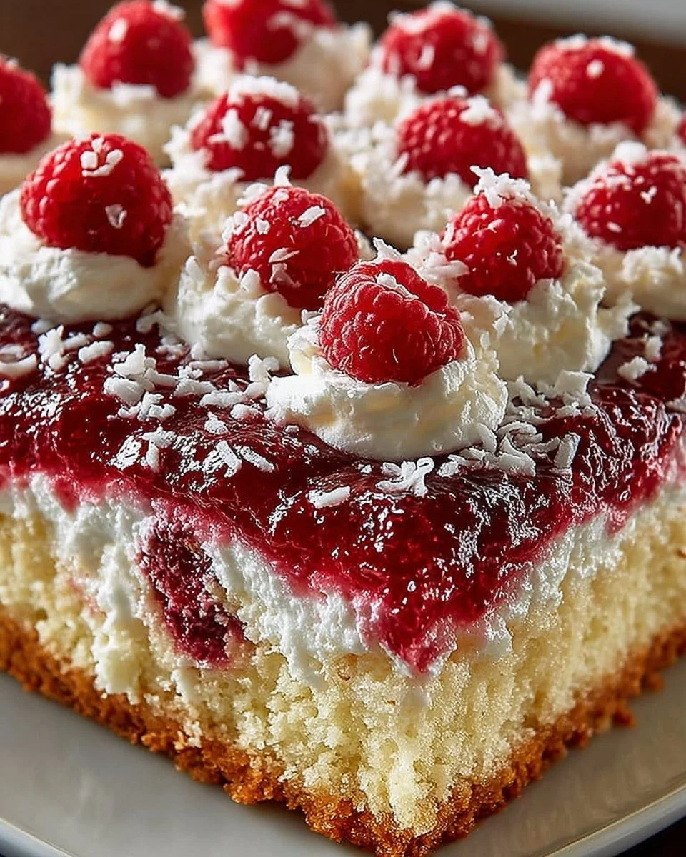 Raspberry Zinger Poke Cake