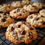 Delicious Rice Krispie chocolate chip cookies on a plate