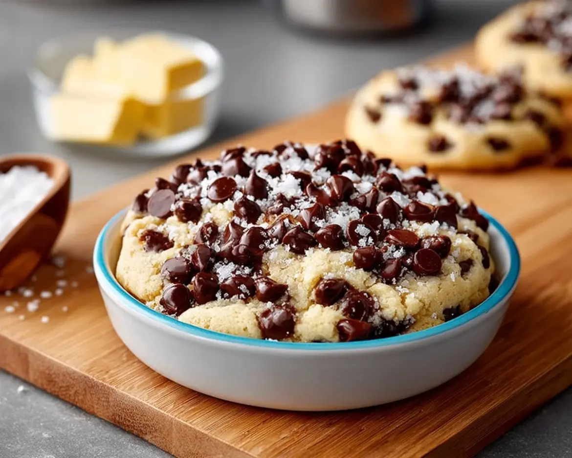 Freshly baked small batch chocolate chip cookies on a cooling rack