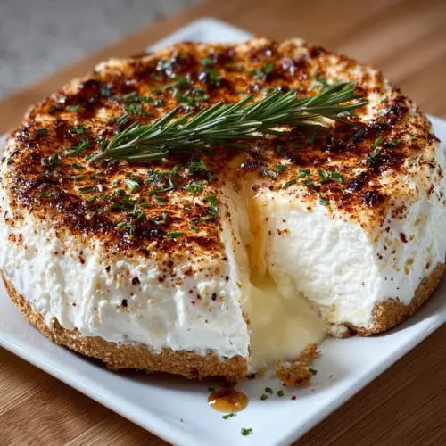 Delicious smoked cream cheese served in a bowl with herbs and crackers.