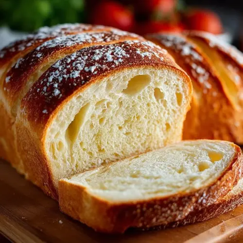 Homemade sourdough sandwich bread on a wooden cutting board