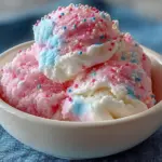 Stargazer Cotton Candy Ice Cream in a colorful bowl
