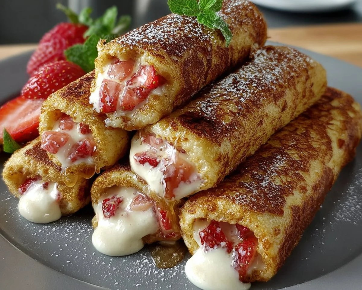 Strawberry French Toast Roll Ups
