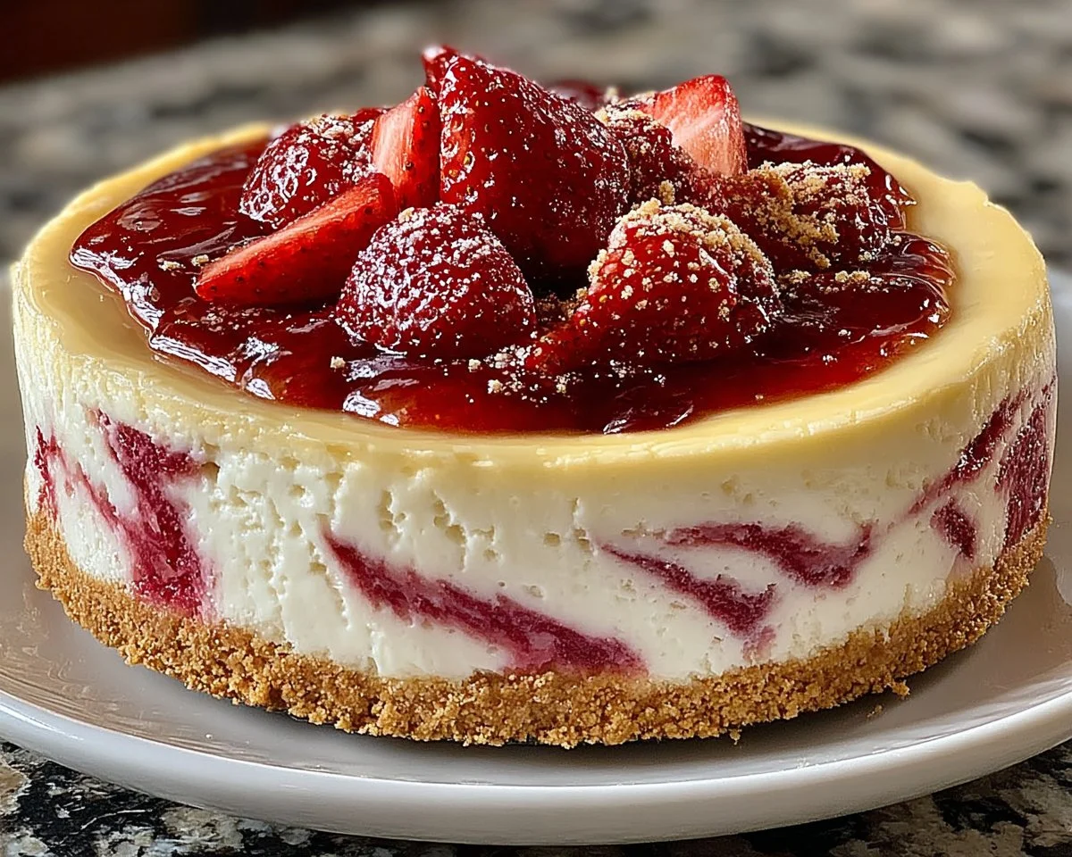 Strawberry Swirl Cheesecake