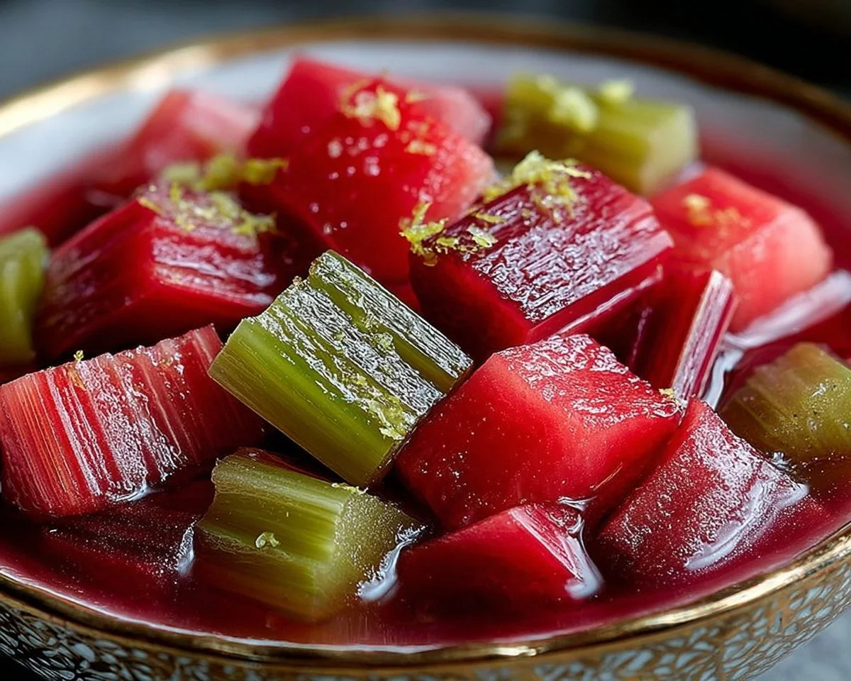 Sweet and Tangy Stewed Rhubarb