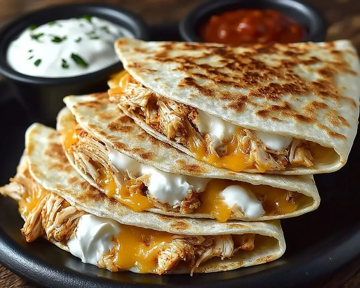 Delicious homemade Chicken Quesadilla inspired by Taco Bell's recipe