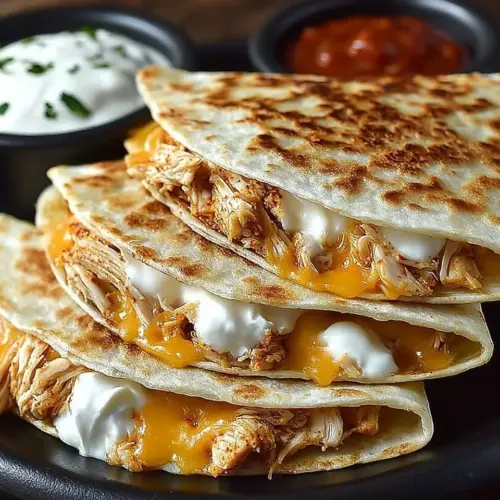 Delicious homemade Chicken Quesadilla inspired by Taco Bell's recipe