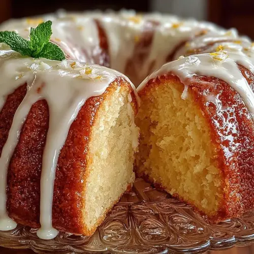 Vanilla Buttermilk Pound Cake with Cream Cheese Glaze on a rustic table