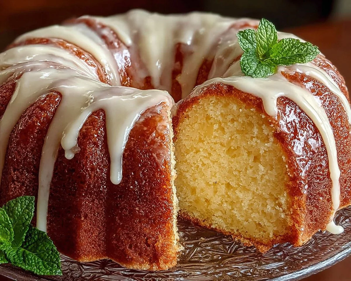 Vanilla Buttermilk Pound Cake with Cream Cheese Glaze